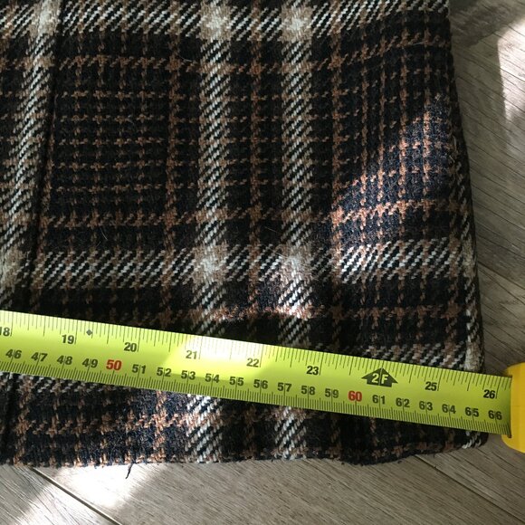 Zara Long Plaid Houndstooth Double Breasted Trench Jacket - Picture 15 of 16